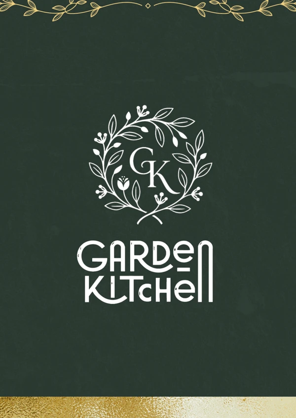 The Garden Kitchen printed menu cover